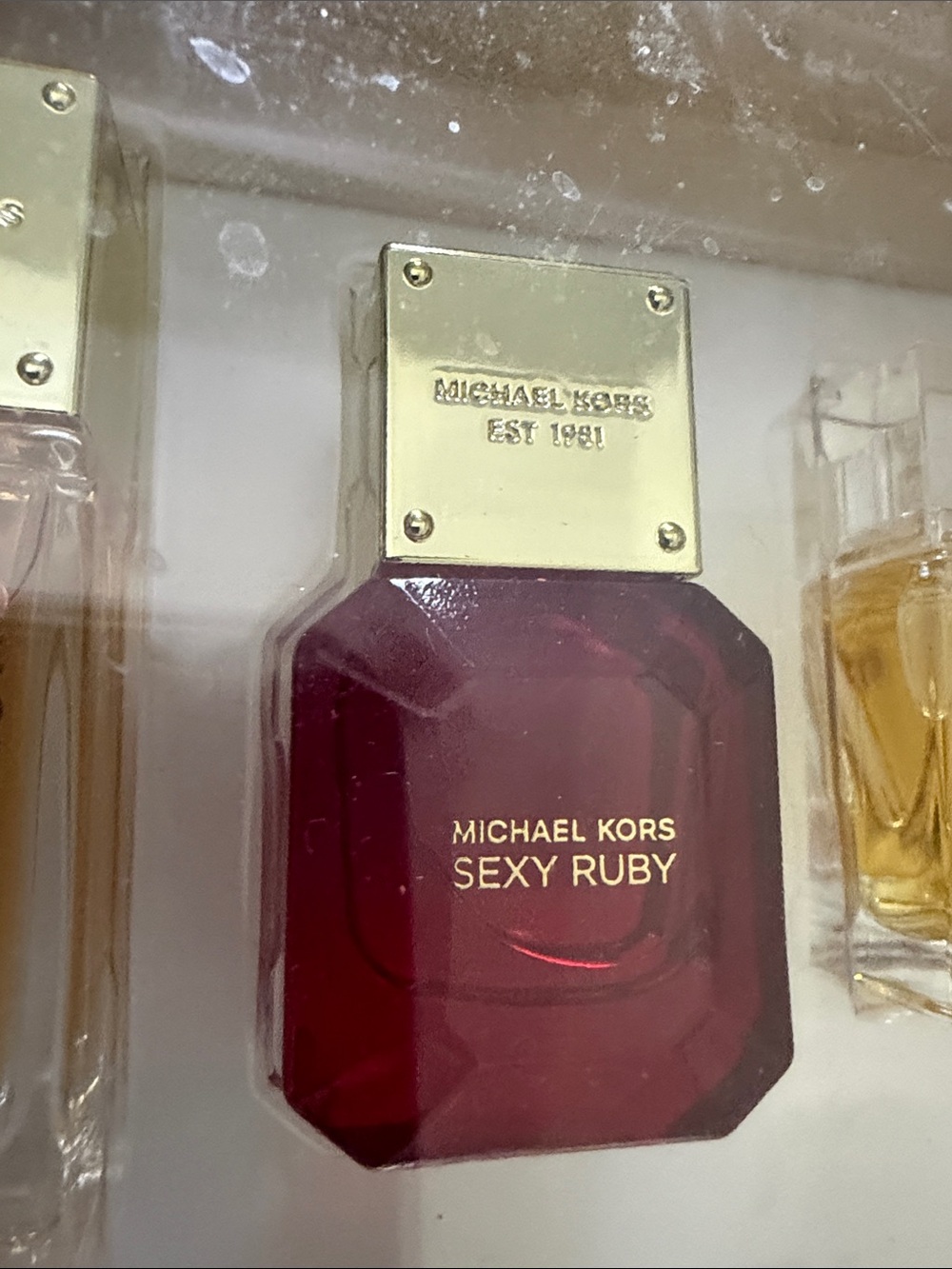 Michael Kors Mini Perfume Set — Gold Clear Pink Yellow Amber Bottles - Picture 4 of 6